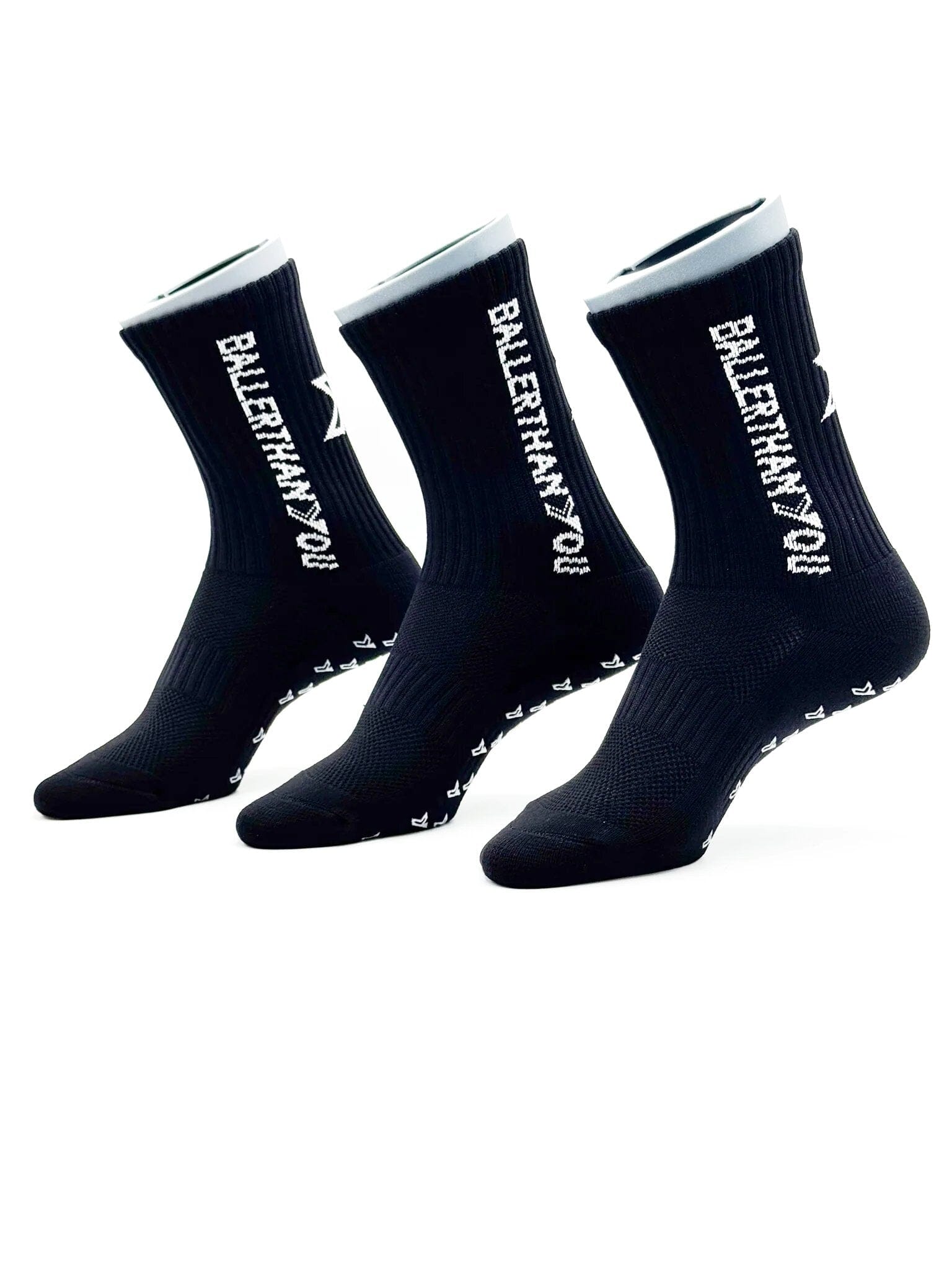 Grip Socken Fußball 3er Set Schwarz